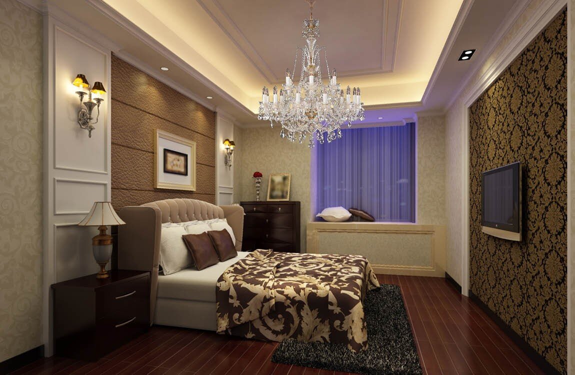 Large chandelier for bedroom in glamour style EL1101841