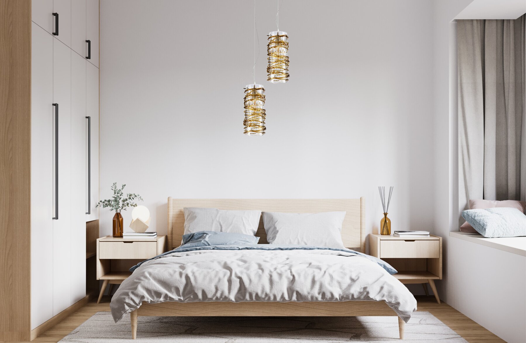 Современный подвесной светильник для спальни в скандинавском стиле ELC03