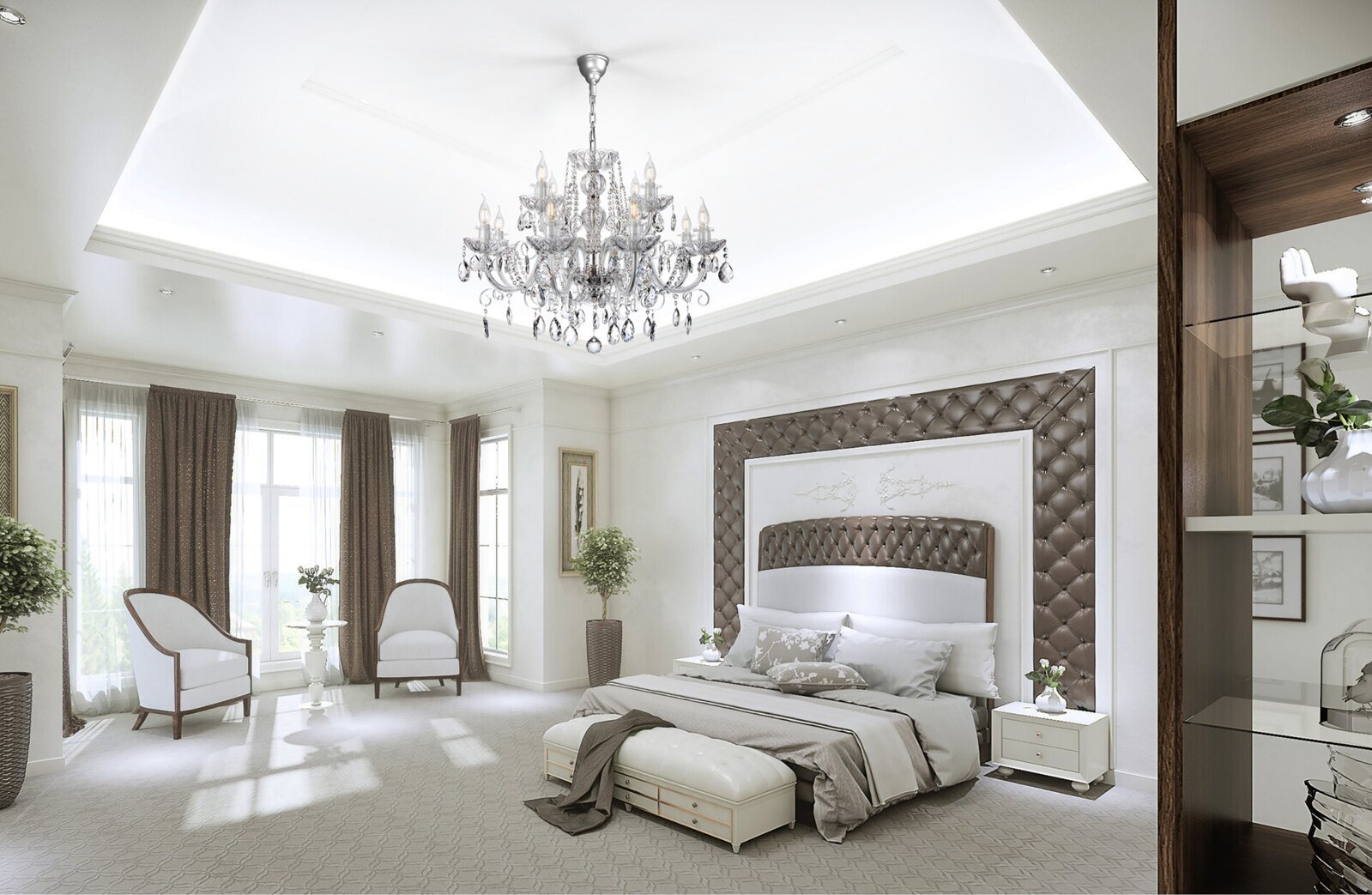 Modern crystal chandelier for modern bedroom in glamour style EL1411202PB
