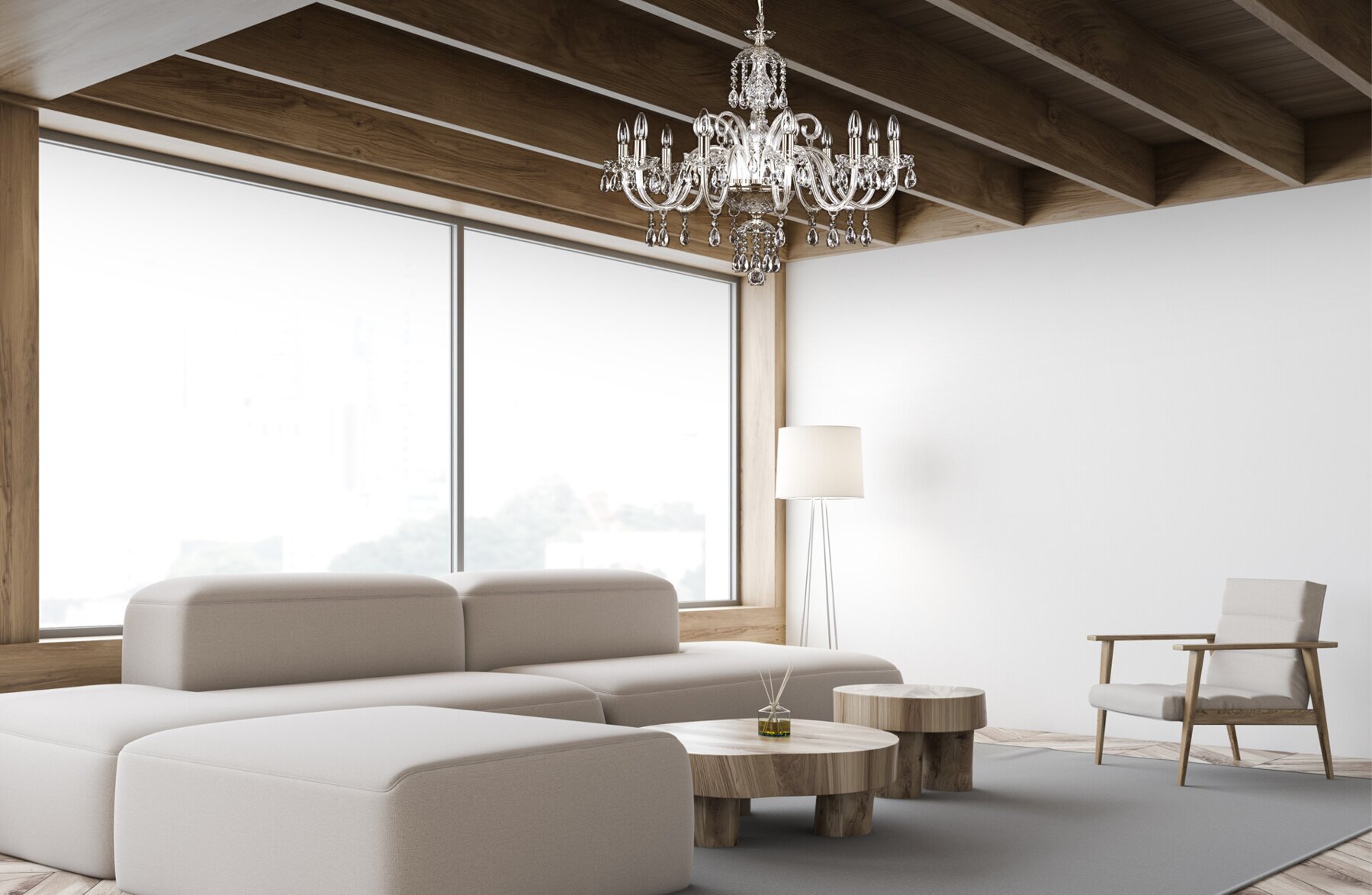 Moderný krištáľový luster do modernej obývačky v škandinávskom štýle ATCH10
