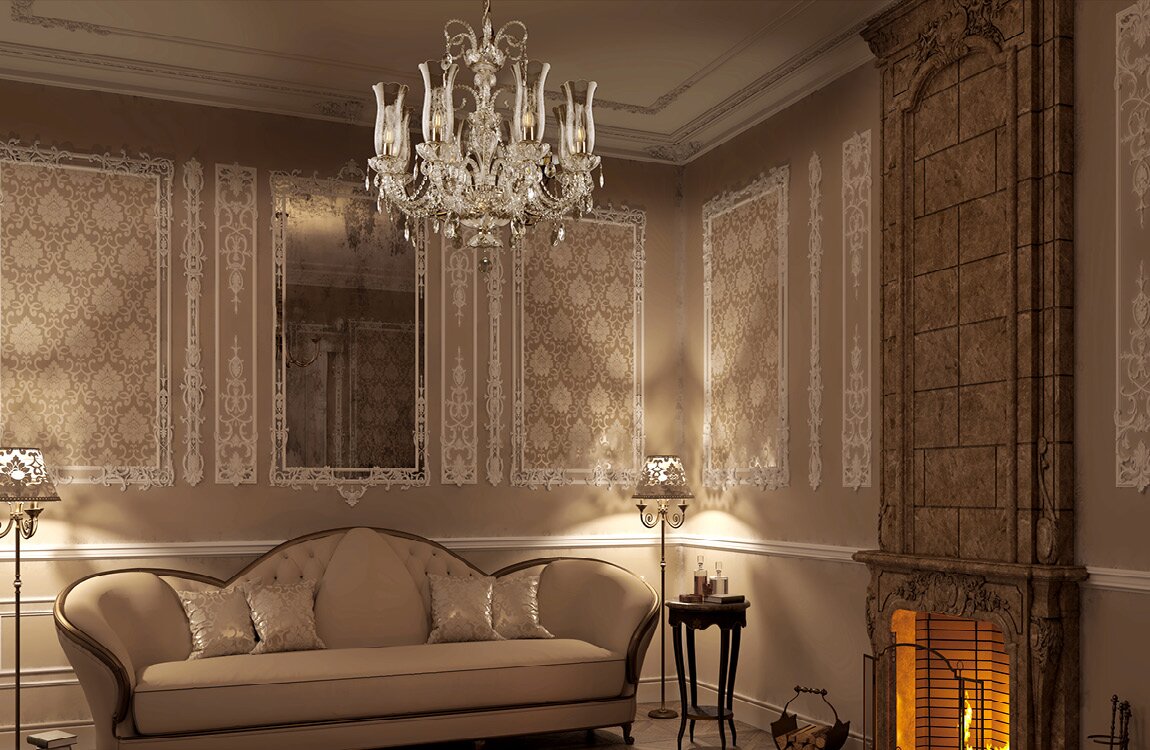 Luxusný luster do obývačky v zámockom štýle EL6898+301T