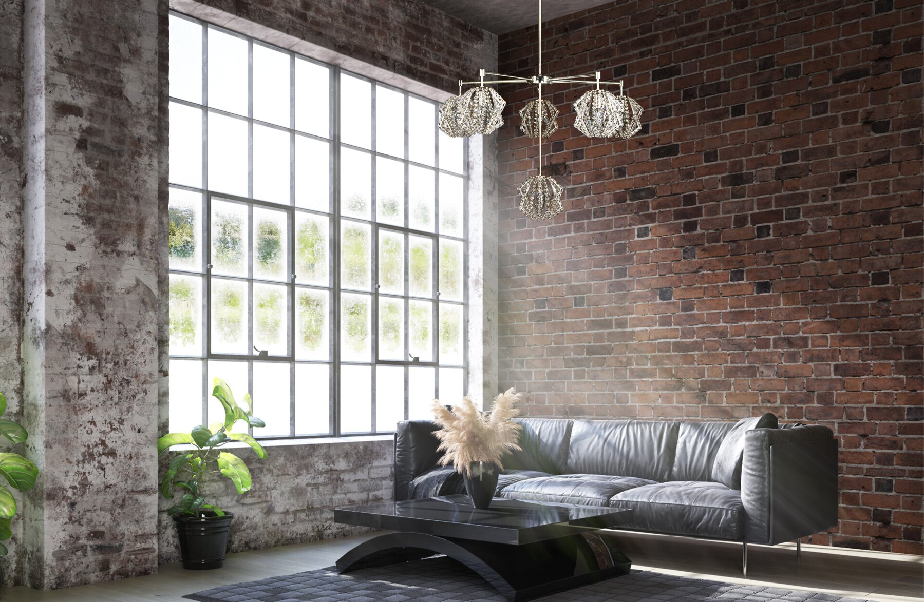 Moderné svietidlo do obývacej izby v industriálnom štýle L-LUM-03