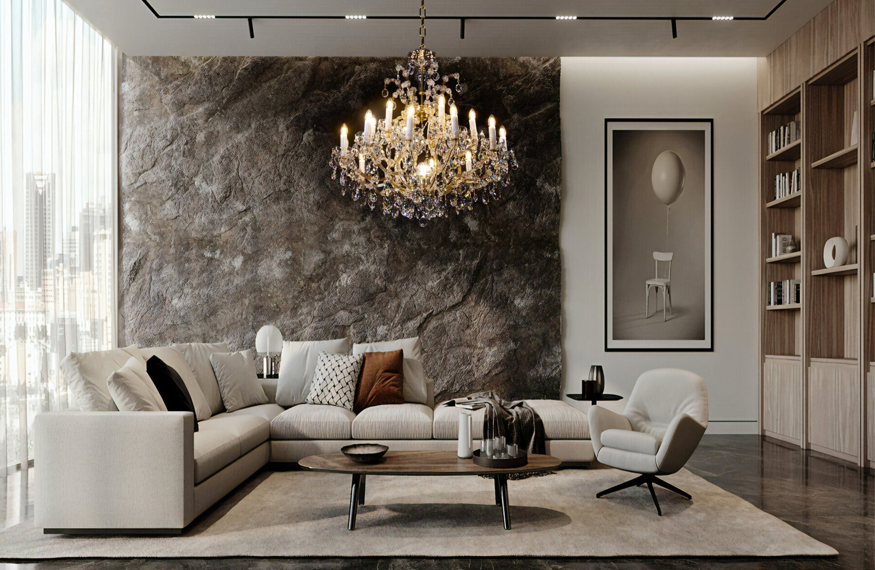 Krištáľový luster do obývačky v modernom štýle BXL10920Z219