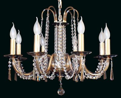 Glass chandelier golden brown EL210803Smoke