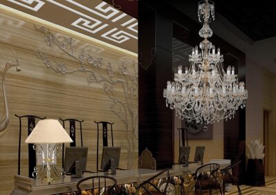 Large crystal chandelier for reception in urban style EL6203519