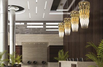 Moderné svietidlo pre hotelovú recepciu v modernom štýle LV035LW YELLOW