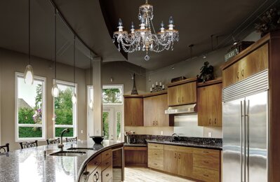 Křišťálový lustr do moderní kuchyně v městském stylu EL645502