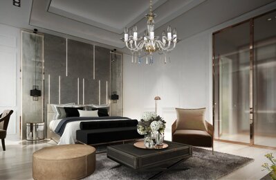 Glass chandelier for bedroom in glamour style L146CE