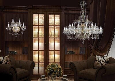 Large crystal chandelier for living room in chateau style L005CE