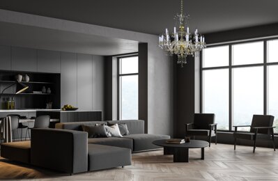 Chandelier for the modern living room in industrial style L015CE