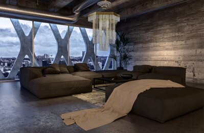 Moderné špirálové svietidlo do obývačky v industriálnom štýle L434CE