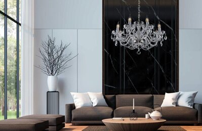 Living room in glamour style crystal chandelier EL1328021PB