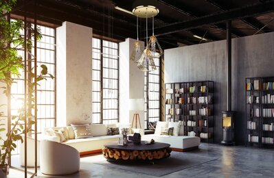 Living room in industrial style crystal chandelier L-SWI-03